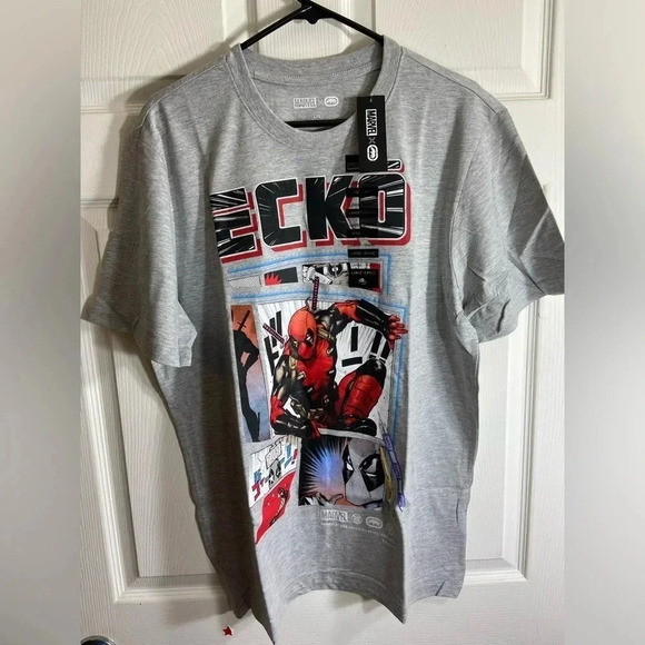 Marvel x  Ecko - Deadpool - Large Grey T Shirt - BNWT - ⚔️🔴🐞🌮 - Picture 2 of 6